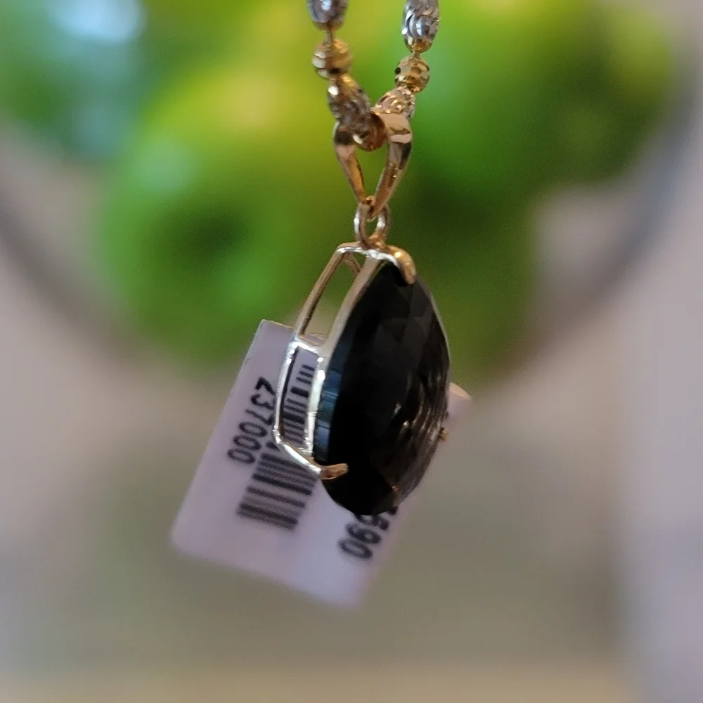 Natural Smoky Topaz 3-prong 14K Gold Pendant  (❌️Not Plated) - Picture 5 of 5